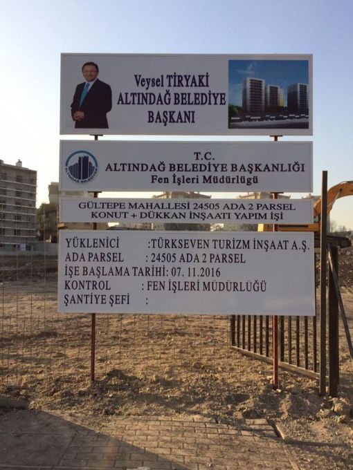  altındağ belediye başkanlığı inşaat tabelası