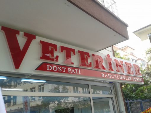  dost pati veteriner ışıklı kutu harf tabela