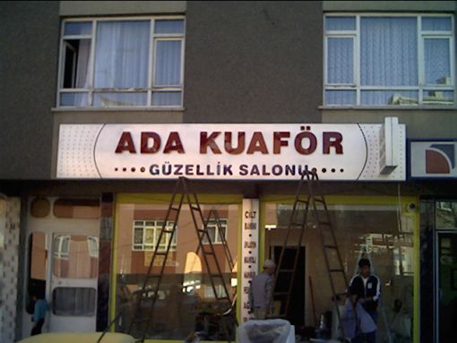  ada kuaför güzellik salonu, kutu harf tabela