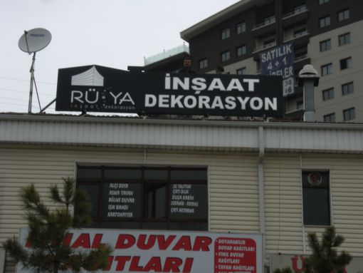  rüya, inşaat dekorasyon tabelası