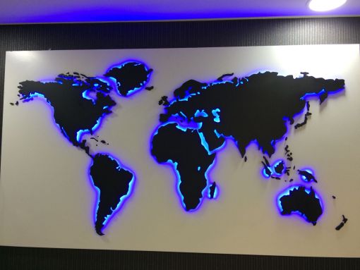  ışıklı ekoratif dünya haritası